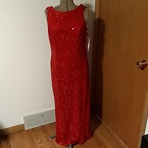 Sequined red gown